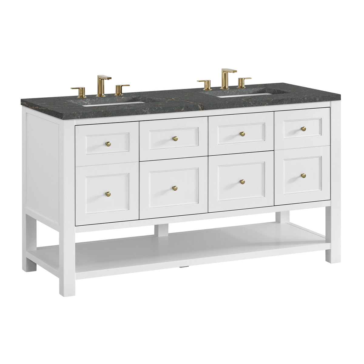 James Martin Breckenridge 60" Double Bathroom Vanity, Bright White