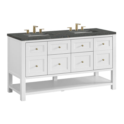 James Martin Breckenridge 60" Double Bathroom Vanity, Bright White