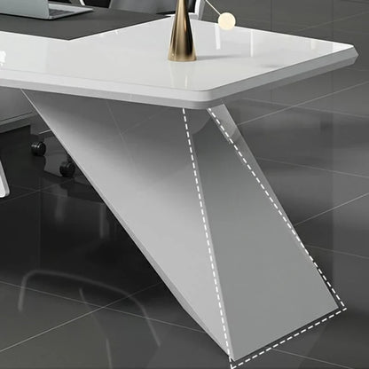 Turing · White L-Shaped Executive Desk
