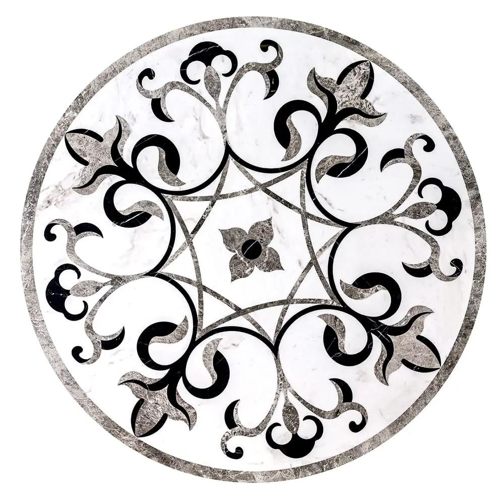 Rafeal Multi Finish Round Marble Medallions 36x36