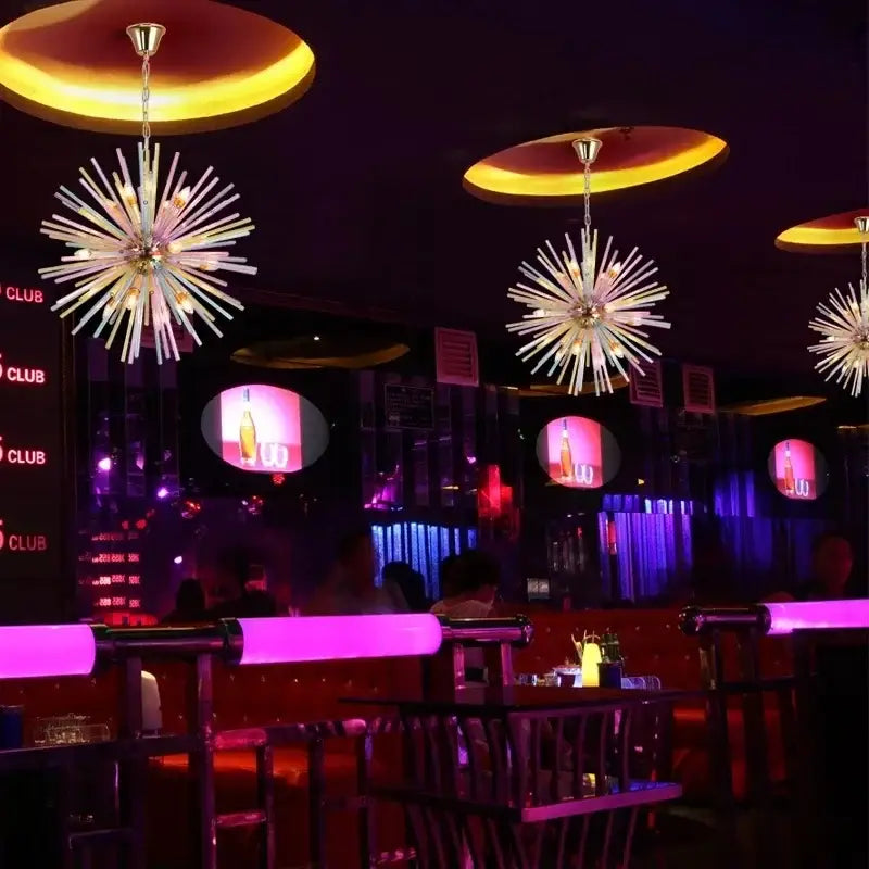 Rainbow pastel glass dandelion chandelier lighting bedroom pendant light