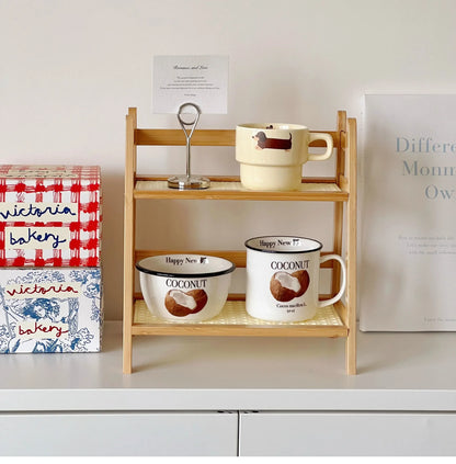 DecorBites™ Rattan 2-Tier Desktop Organizer Shelf