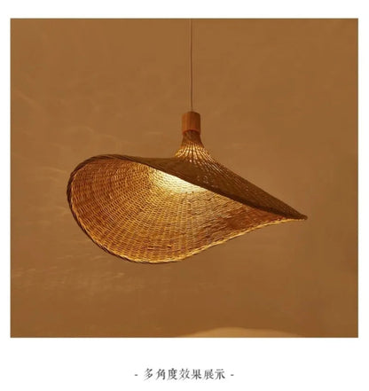 DecorBites™ Rattan Pendant Light with Dimmable Bamboo Shade