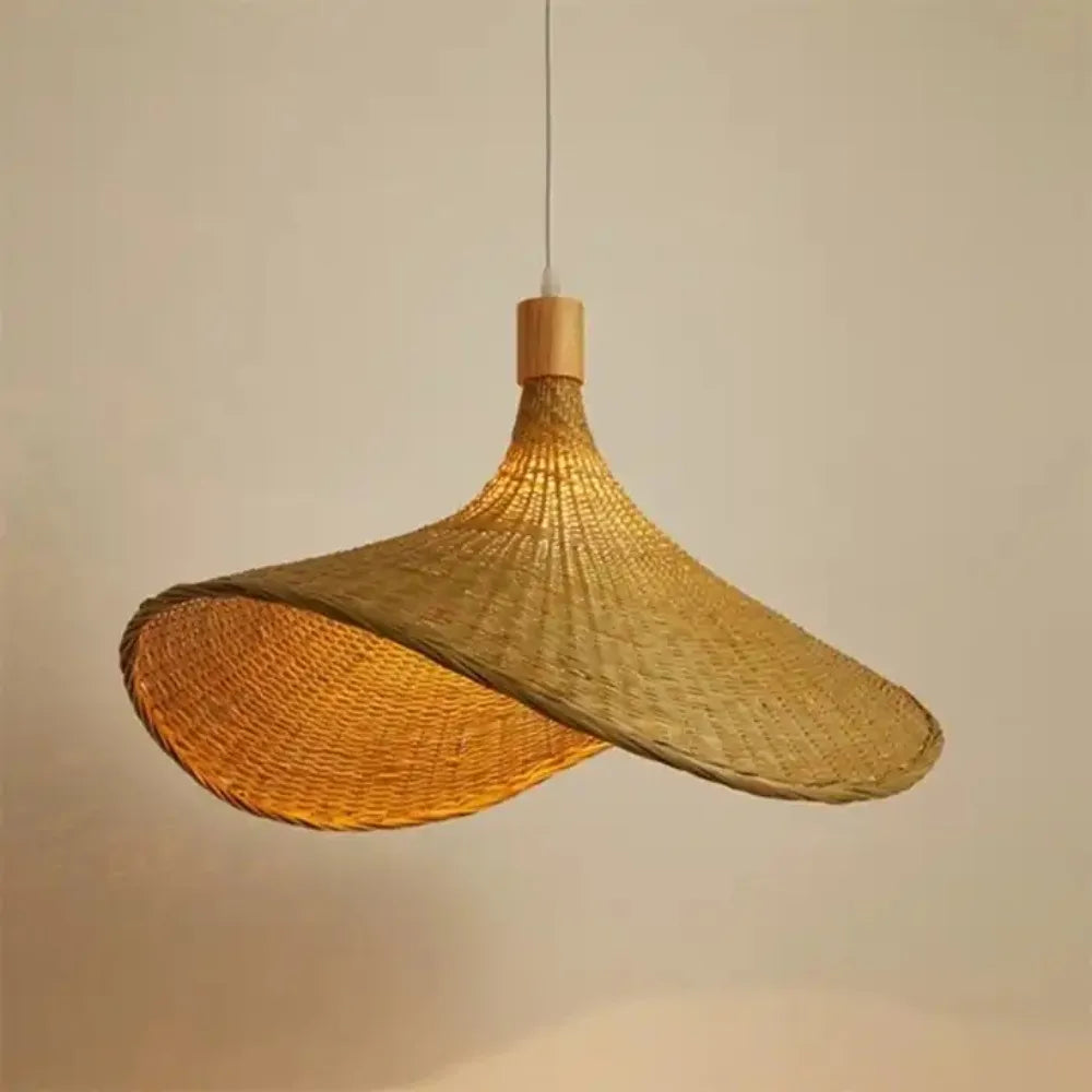 DecorBites™ Rattan Pendant Light with Dimmable Bamboo Shade