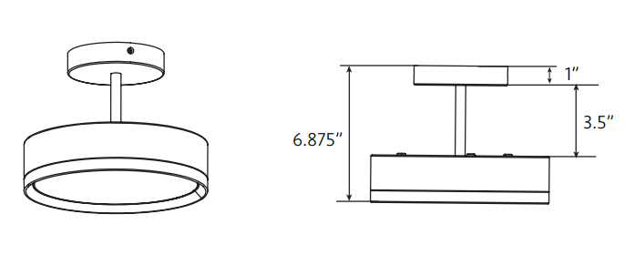 Rayhil INOVA 9" 15W Stem Mount Selectable CCT