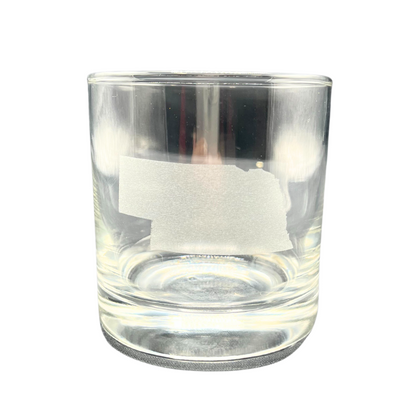Double Old Fashioned Nebraska Etched Rocks Glass | Pack of 4 | 14 oz | RCK Creations & More