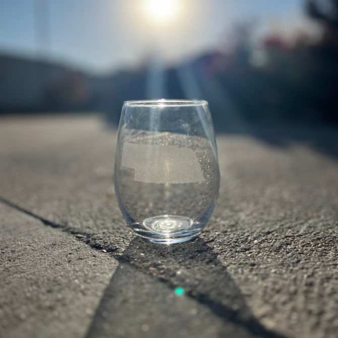 Stemless Wine Glass | Nebraska Engraved | Pack of 4 | 11.5 oz | RCK Creations & More