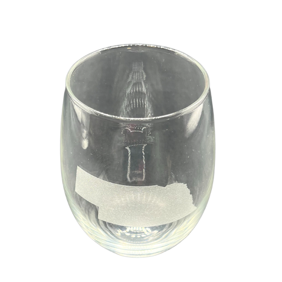 Stemless Wine Glass | Nebraska Engraved | Pack of 4 | 11.5 oz | RCK Creations & More
