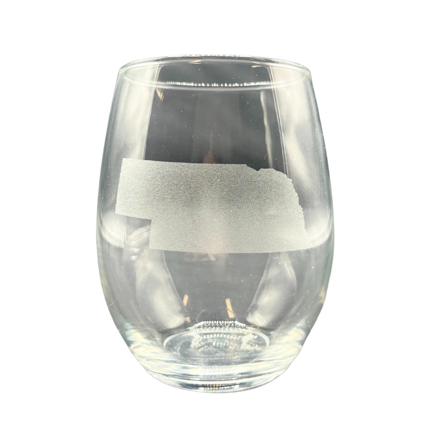 Stemless Nebraska Engraved Wine Glass | 11.5 oz | RCK Creations & More