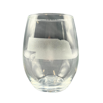Stemless Nebraska Engraved Wine Glass | 11.5 oz | RCK Creations & More