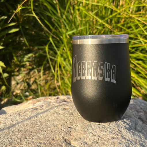 Stainless Steel Nebraska Engraved Stemless Wine Tumbler | 12 oz | Multiple Colors | RCK Creations & More