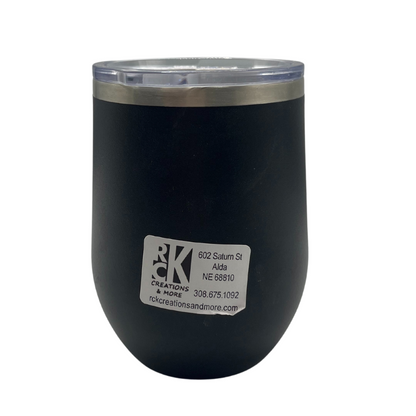 Stainless Steel Nebraska Engraved Stemless Wine Tumbler | 12 oz | Multiple Colors | RCK Creations & More