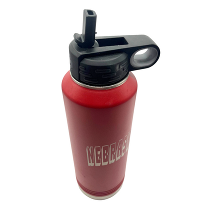 Stainless Steel Nebraska Engraved Water Bottle | 40 oz | Mutliple Colors | RCK Creations & More