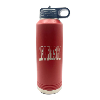Stainless Steel Nebraska Engraved Water Bottle | 40 oz | Mutliple Colors | RCK Creations & More