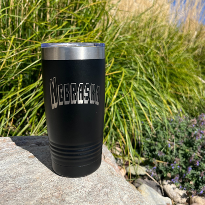 Stainless Steel Nebraska Engraved Insulated Tumbler | 20 oz | Multiple Colors | RCK Creations and More