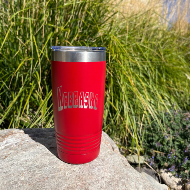 Stainless Steel Nebraska Engraved Insulated Tumbler | 20 oz | Multiple Colors | RCK Creations and More