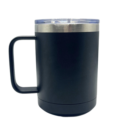 Stainless Steel Nebraska Engraved Mug Tumbler with Handle | 15 oz | Multiple Colors | RCK Creations & More