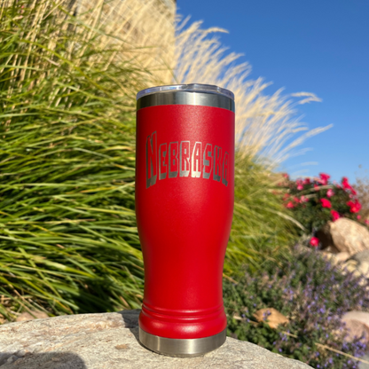 Stainless Steel Nebraska Engraved Pilsner Tumbler | 14 oz | Multiple Colors | RCK Creations & More