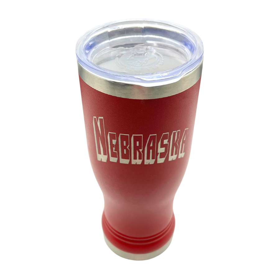 Stainless Steel Nebraska Engraved Pilsner Tumbler | 14 oz | Multiple Colors | RCK Creations & More