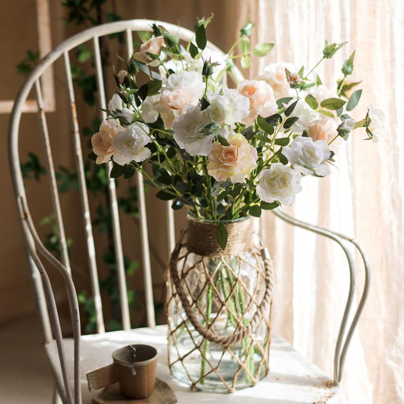 Artificial Faux Real Touch Blooming Rose Stem 25" Tall Silk, view 2