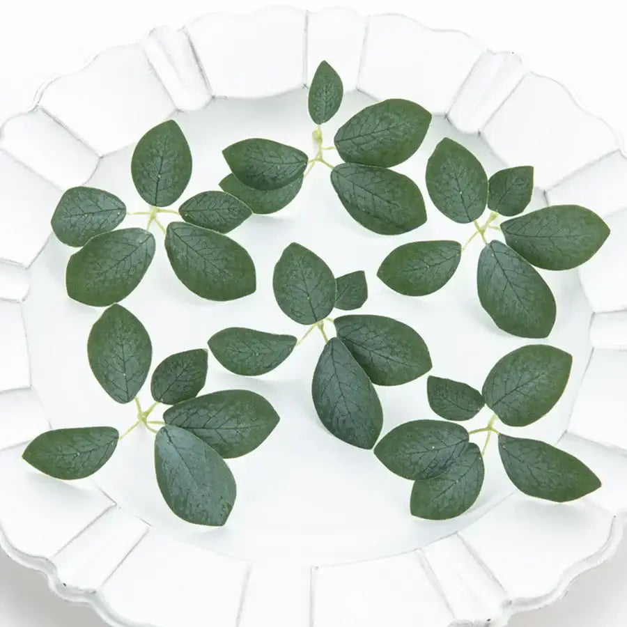 Realistic dark green 50pcs silk 5leaf artificial roses wedding decor
