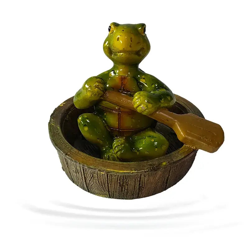 Realistic dark green & beige floating crocodile head garden water decor