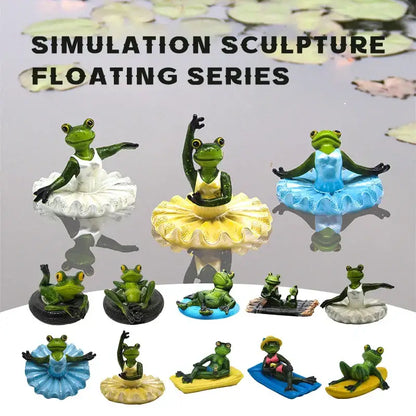 Realistic dark green & beige floating crocodile head garden water decor