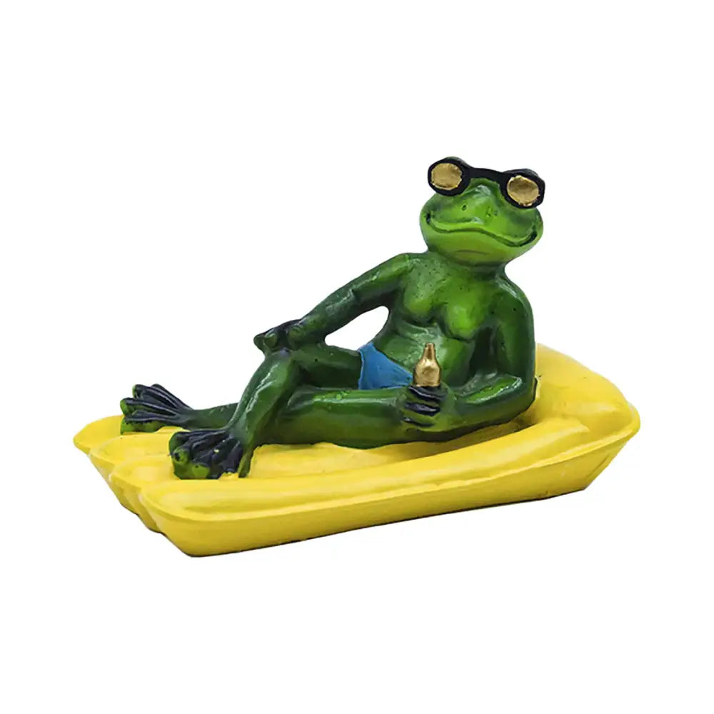 Realistic dark green & beige floating crocodile head garden water decor