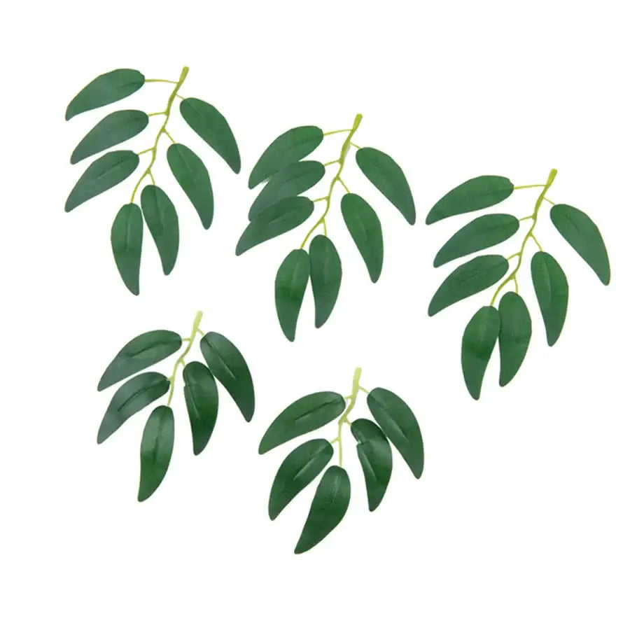 Realistic dark green silk willow leaves wedding and home decor