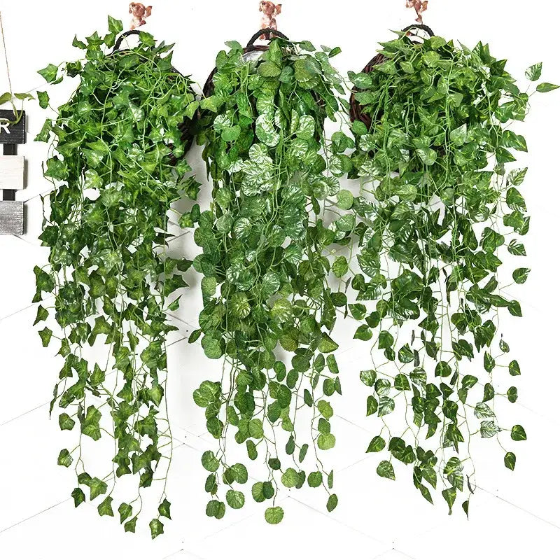 Realistic green artificial ivy bar hanging basket – living room decor