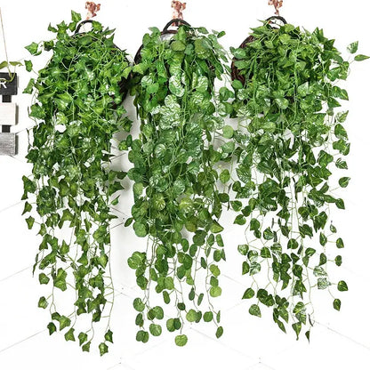 Realistic green artificial ivy bar hanging basket – living room decor
