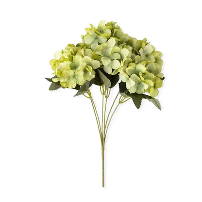 Realistic pink & white hydrangea branch decor wedding living room flowers