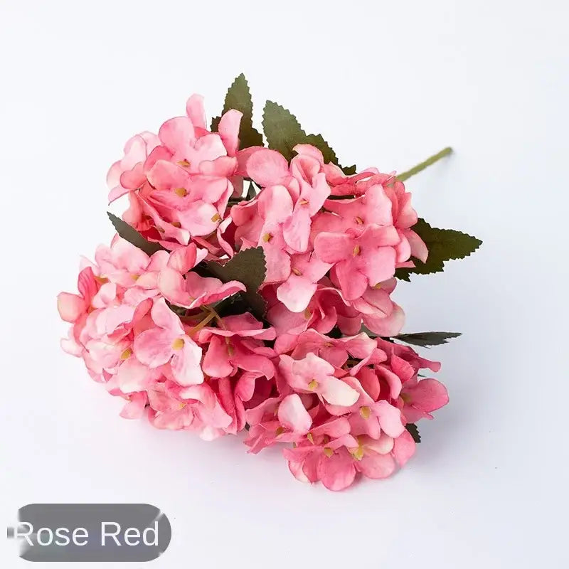 Realistic pink & white hydrangea branch decor wedding living room flowers