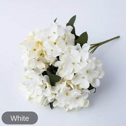 Realistic pink & white hydrangea branch decor wedding living room flowers