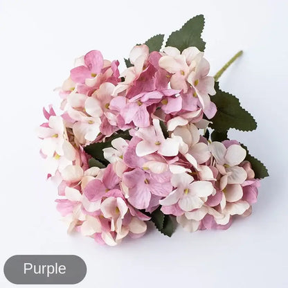 Realistic pink & white hydrangea branch decor wedding living room flowers