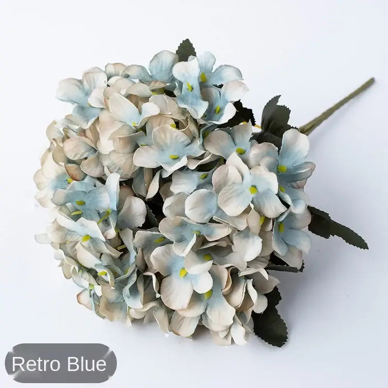 Realistic pink & white hydrangea branch decor wedding living room flowers