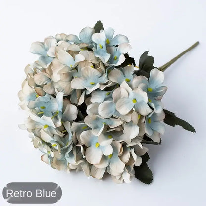 Realistic pink & white hydrangea branch decor wedding living room flowers