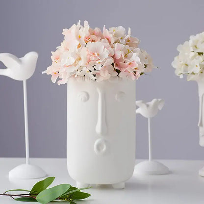 Realistic pink & white hydrangea branch decor wedding living room flowers