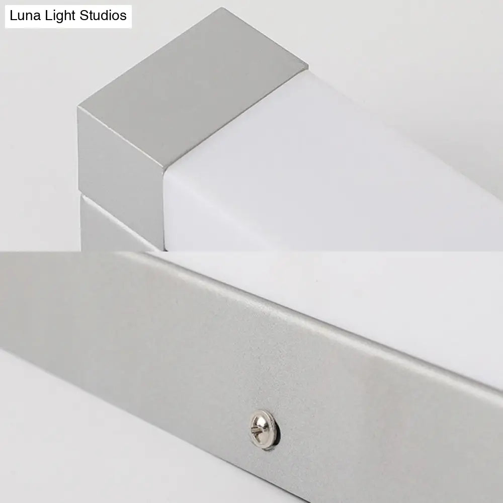 DecorBites™ Rectangle Bathroom Wall Mount Light Aluminum LED Nordic Vanity Lamp with Acrylic Shade in White, Warm/White Light (18"/22" W)