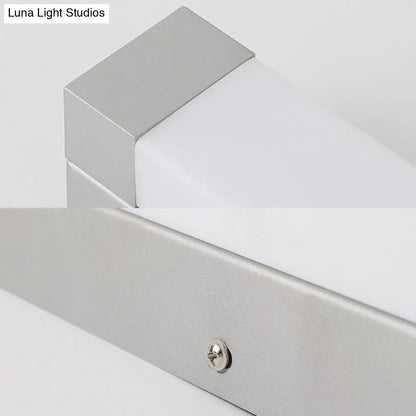 DecorBites™ Rectangle Bathroom Wall Mount Light Aluminum LED Nordic Vanity Lamp with Acrylic Shade in White, Warm/White Light (18"/22" W)