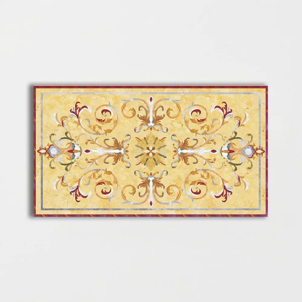 Rectangular Aluminum Backed Multi Finish Casablanca Marble Medallions 3x5