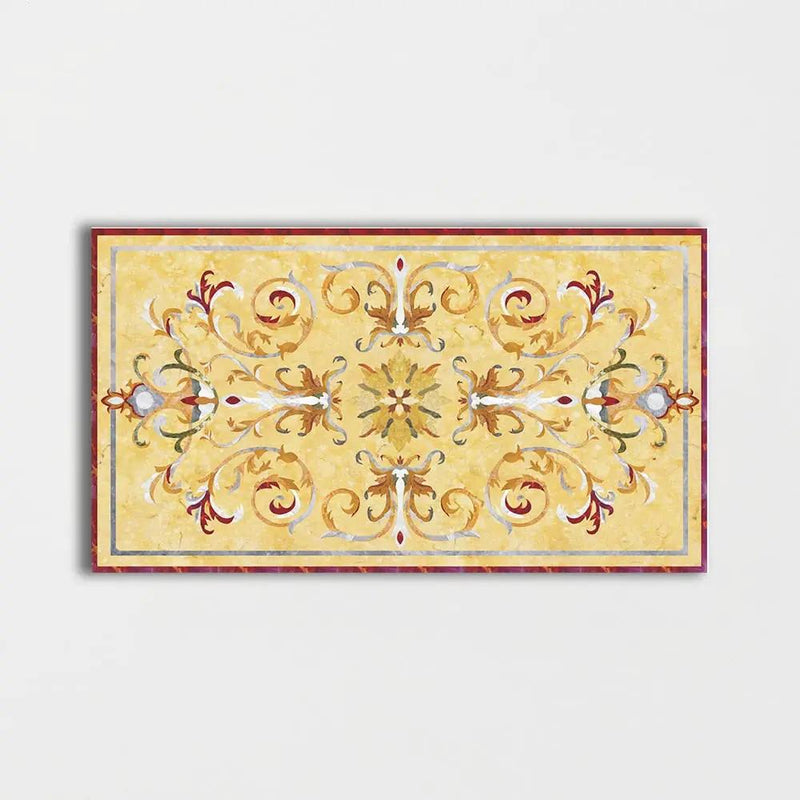 Rectangular Aluminum Backed Multi Finish Casablanca Marble Medallions 4x6