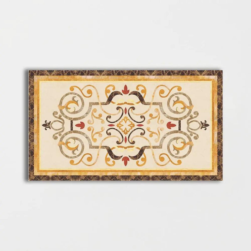 Rectangular Aluminum Backed Multi Finish Danbury Marble Medallions 3x5