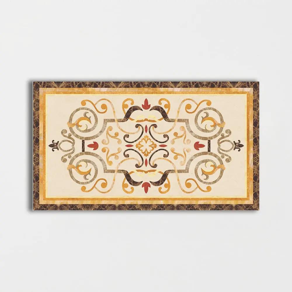 Rectangular Aluminum Backed Multi Finish Danbury Marble Medallions 4x6