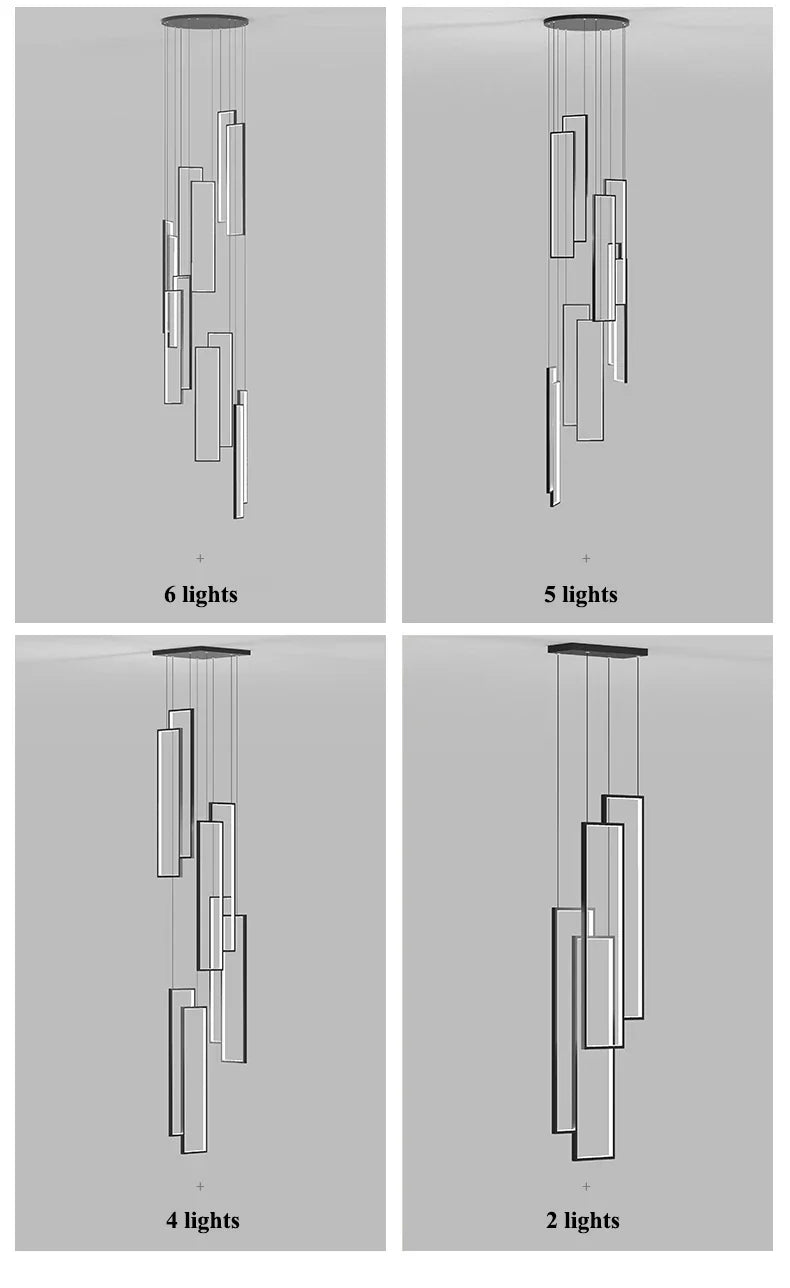 DecorBites™ Rectangular LED Chandelier for Modern Living Spaces