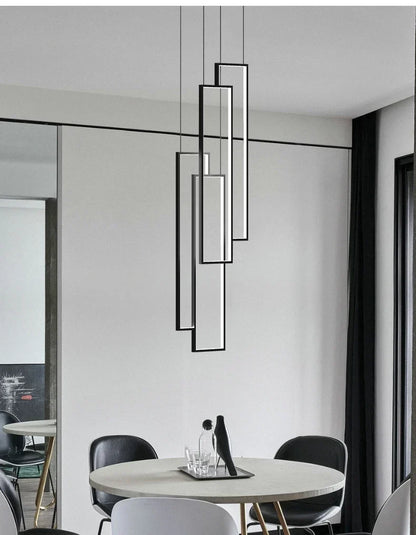 DecorBites™ Rectangular LED Chandelier for Modern Living Spaces