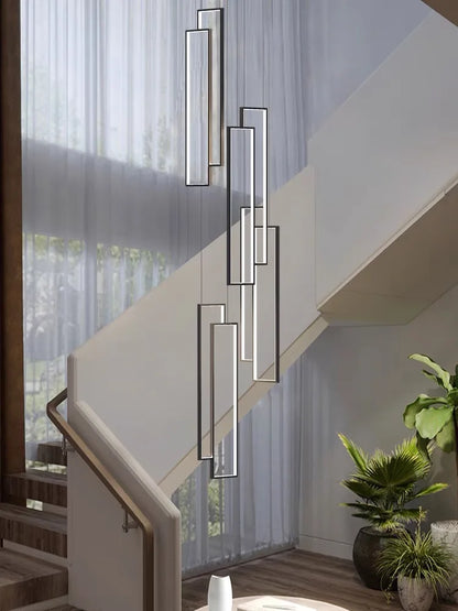 DecorBites™ Rectangular LED Chandelier for Modern Living Spaces
