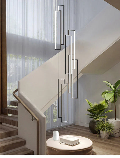 DecorBites™ Rectangular LED Chandelier for Modern Living Spaces