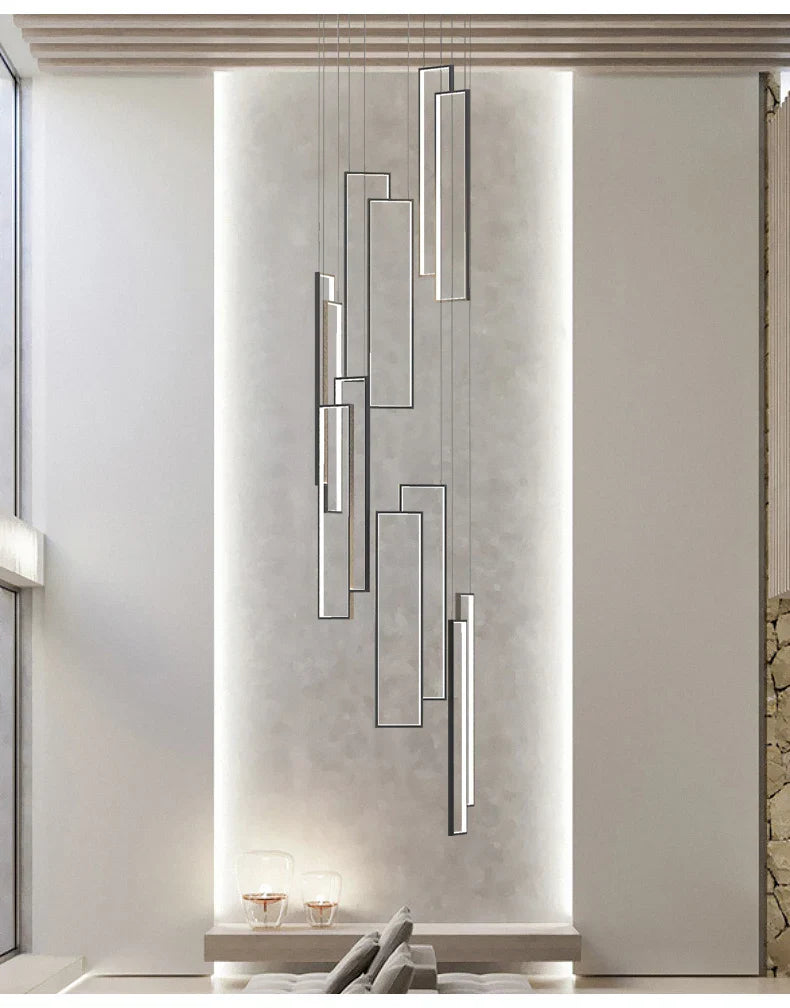 DecorBites™ Rectangular LED Chandelier for Modern Living Spaces