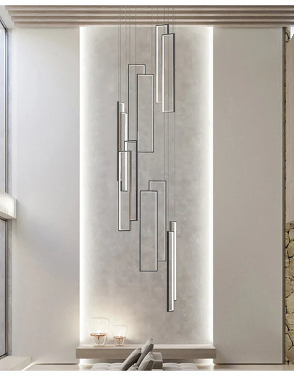 DecorBites™ Rectangular LED Chandelier for Modern Living Spaces